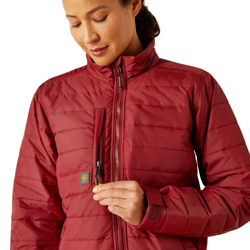 10052551 Ariat Women's Rebar Cordura Ripstop Lightweight Insulated Jacket - Cabernet