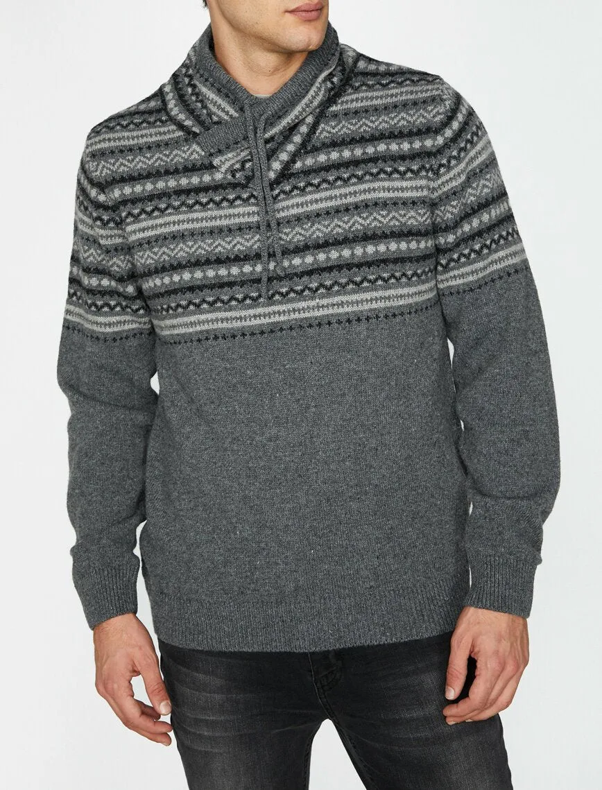 17369 Anthracite High Neck Patterned Jumper