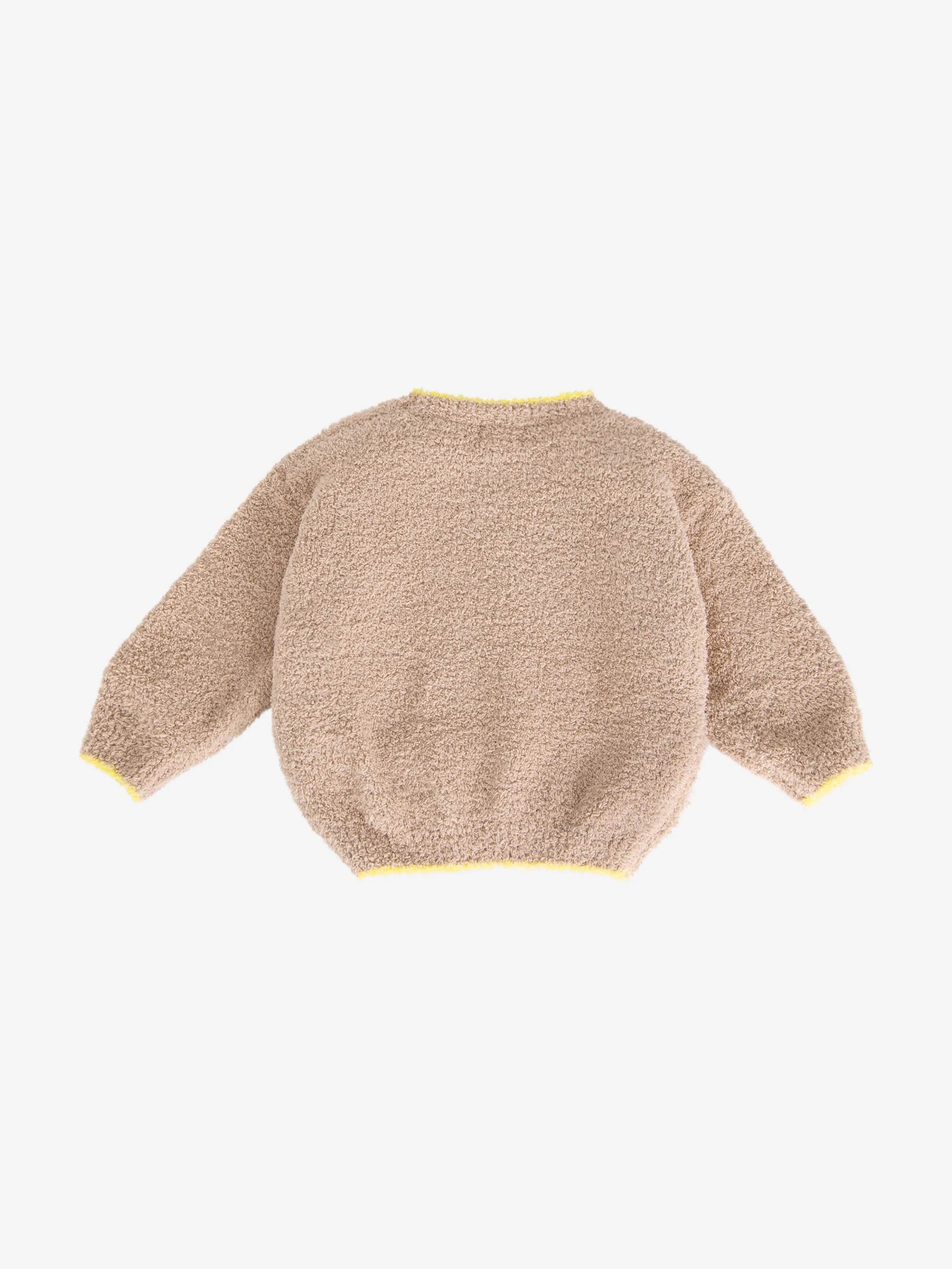 7AM Enfant Baby Fuzzy Boxy Sweater in Beige