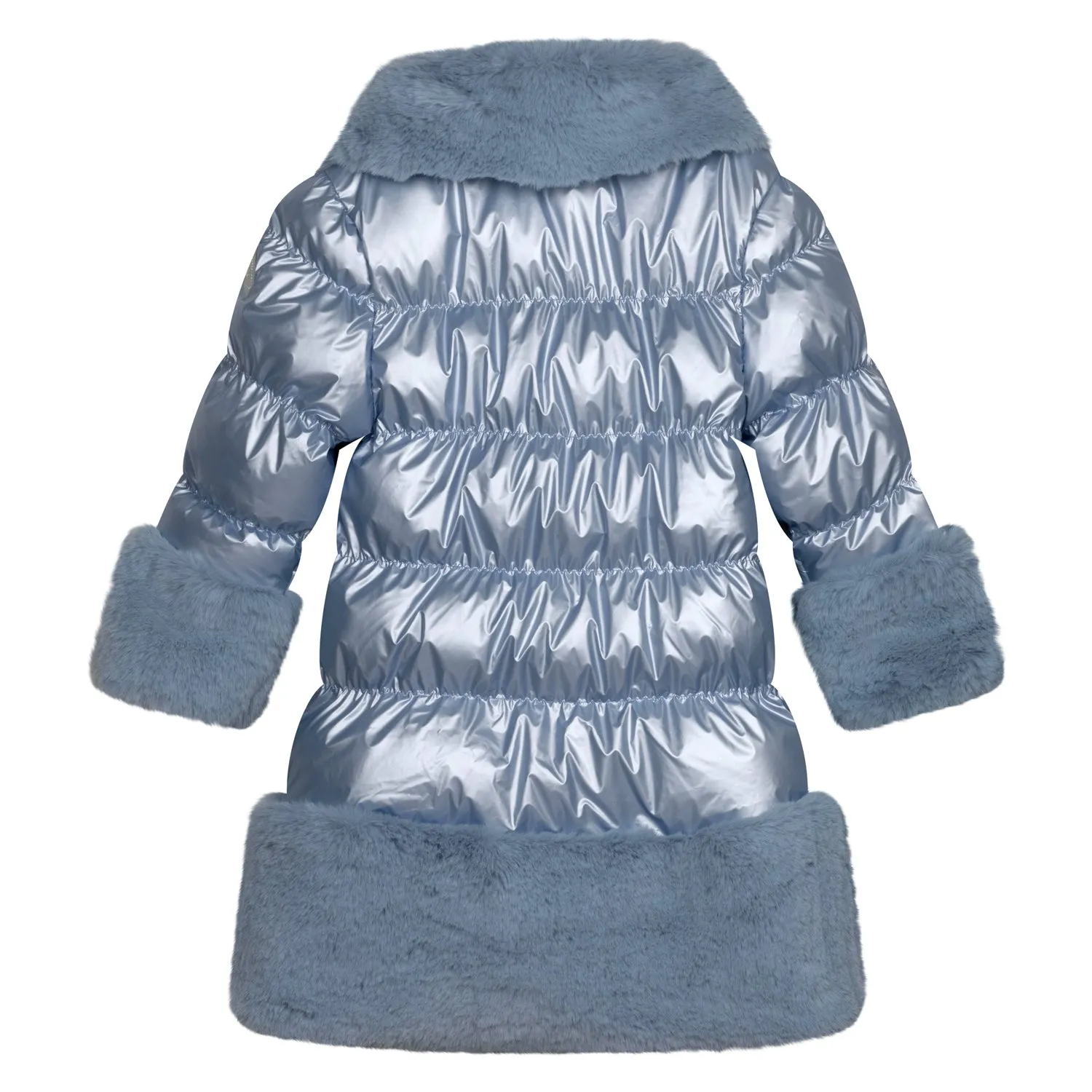 A'Dee - Penelope ice blue jacket with faux fur trim