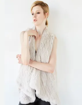 Arielle Draped Vest in Stone