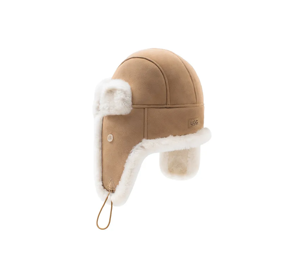 AUSTRALIAN SHEPHERD® Fluffy Sheepskin Wool Adjustable Bucket Theo Hat