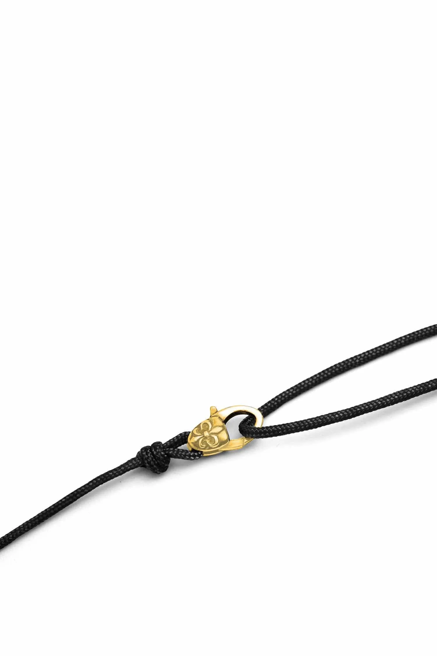 Black Wrap-Around String Bracelet with Sterling Silver Gold Plated Lock