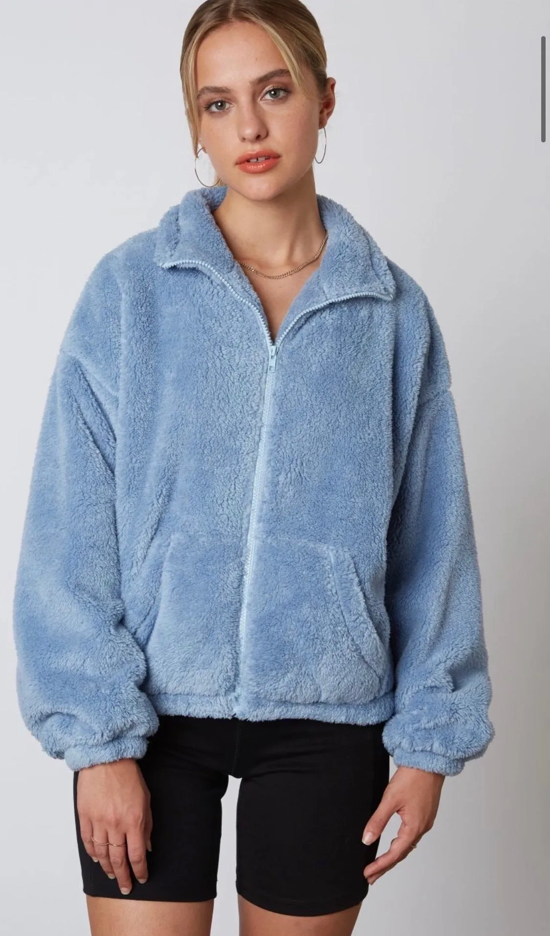 Blue Teddy Zip Up