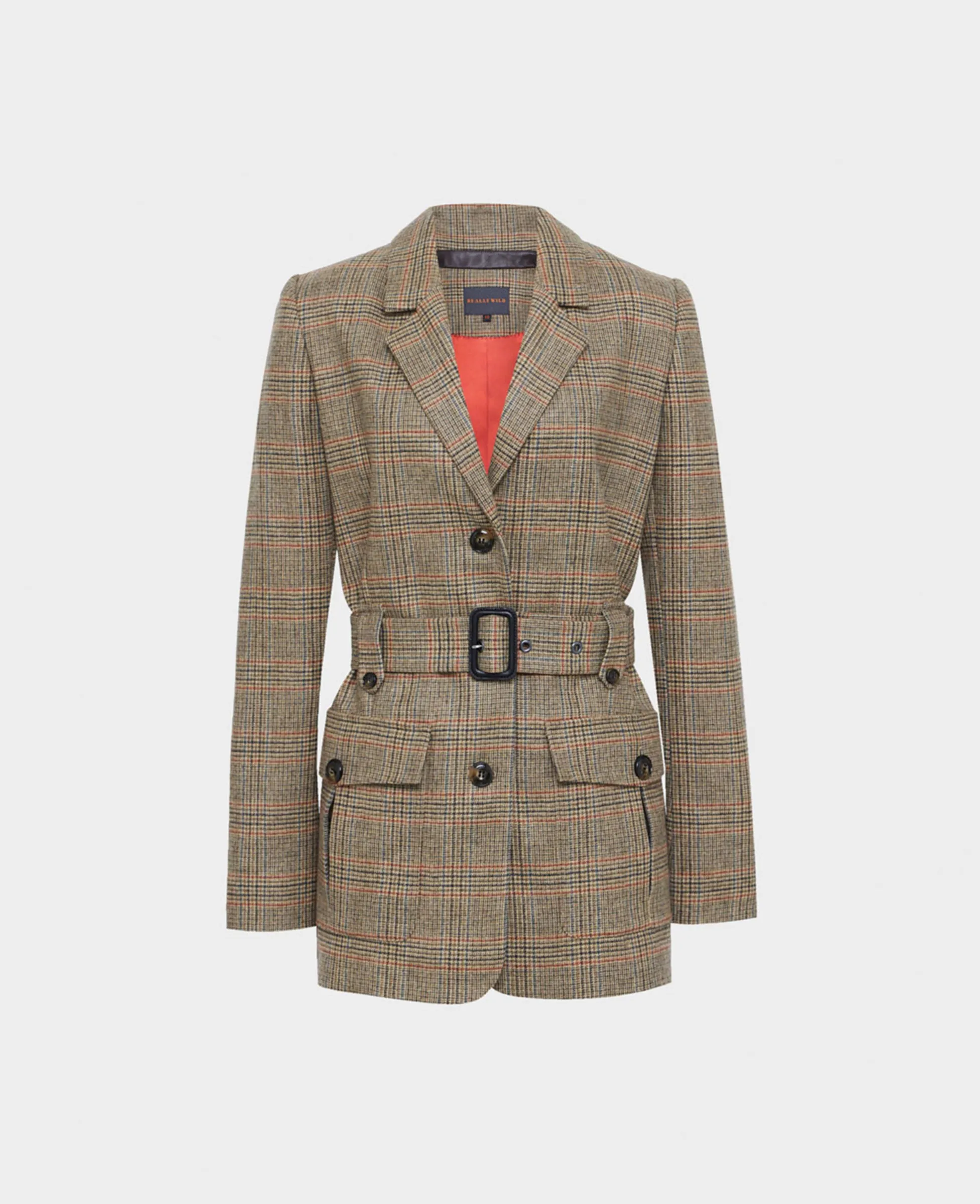 Cashmere Blend Tweed Belted Jacket