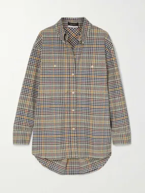 Checked cotton-poplin shirt