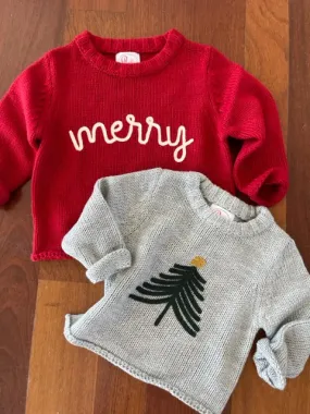 Children’s Holiday Sweaters (Tree and Merry)