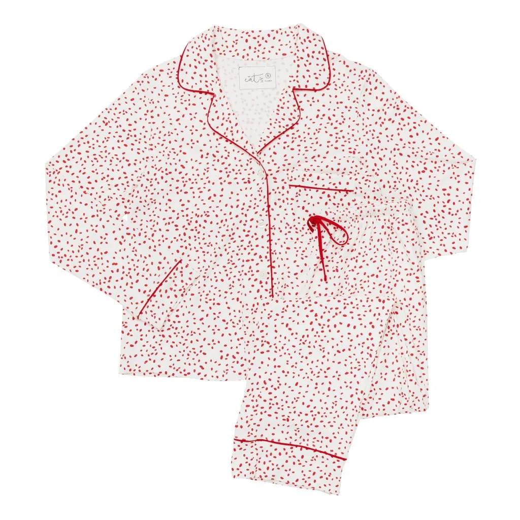 Classic Knit Pajama Set - Red Confetti