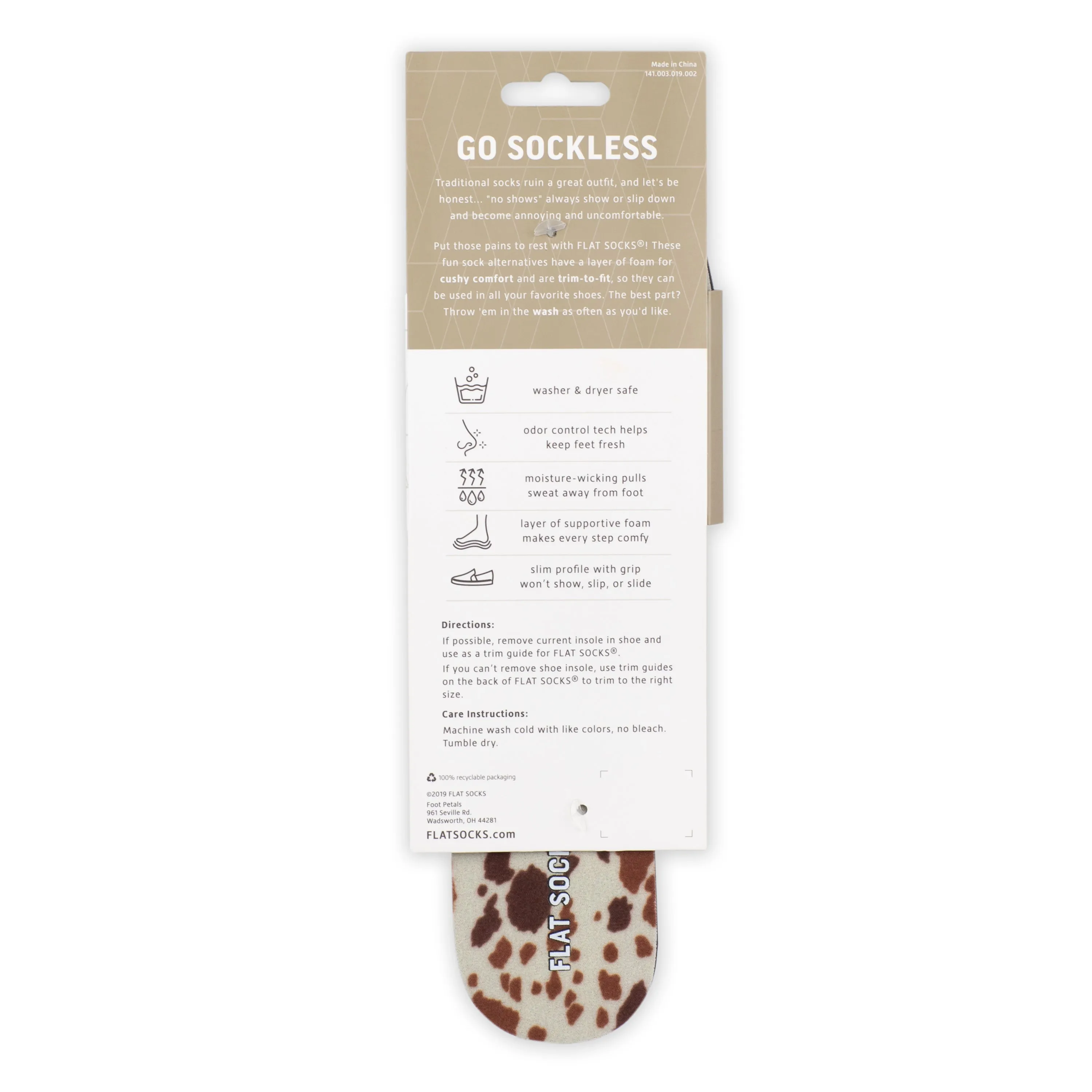 Cow Print FLAT SOCKS