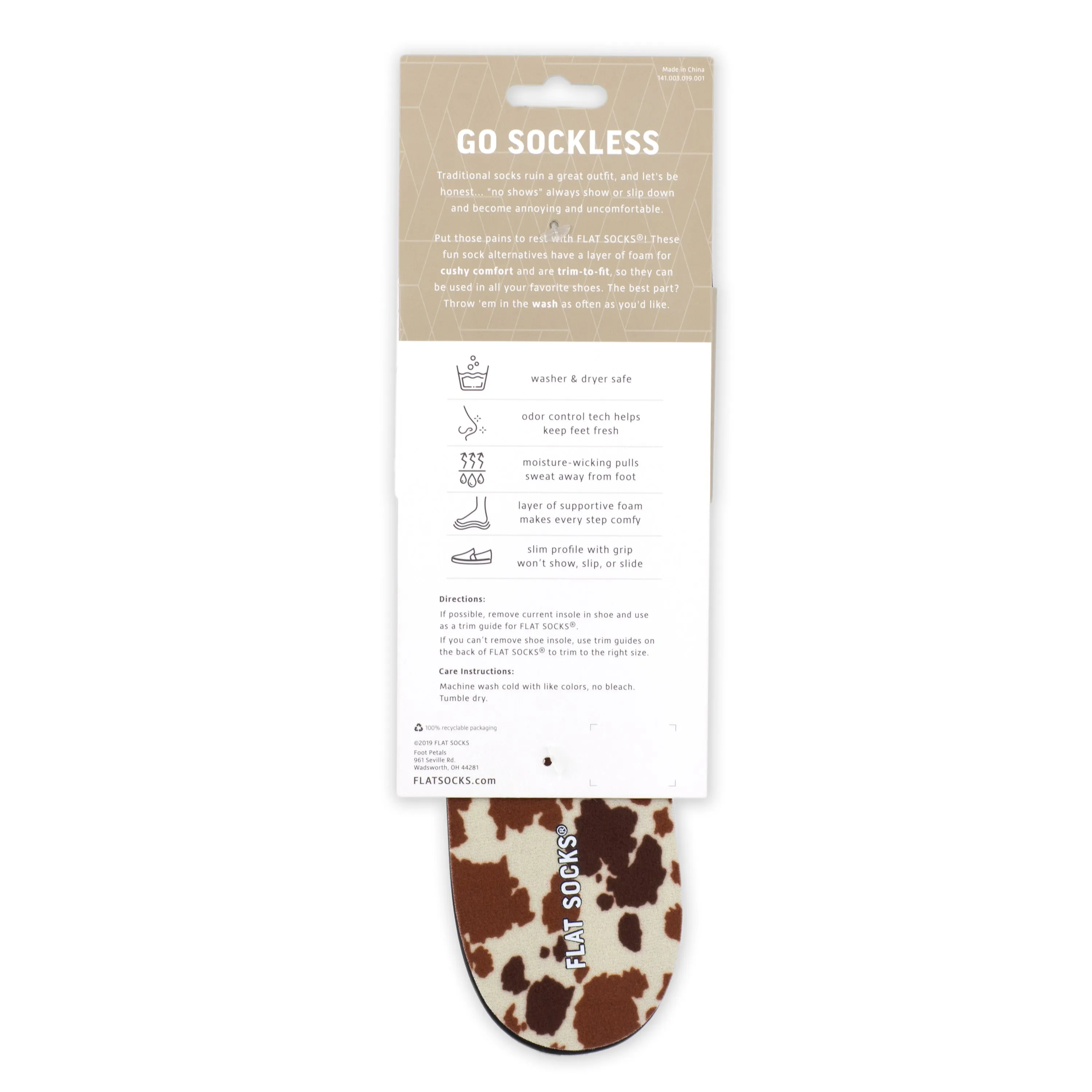 Cow Print FLAT SOCKS