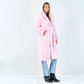 Elegant long coat with belt wholesale