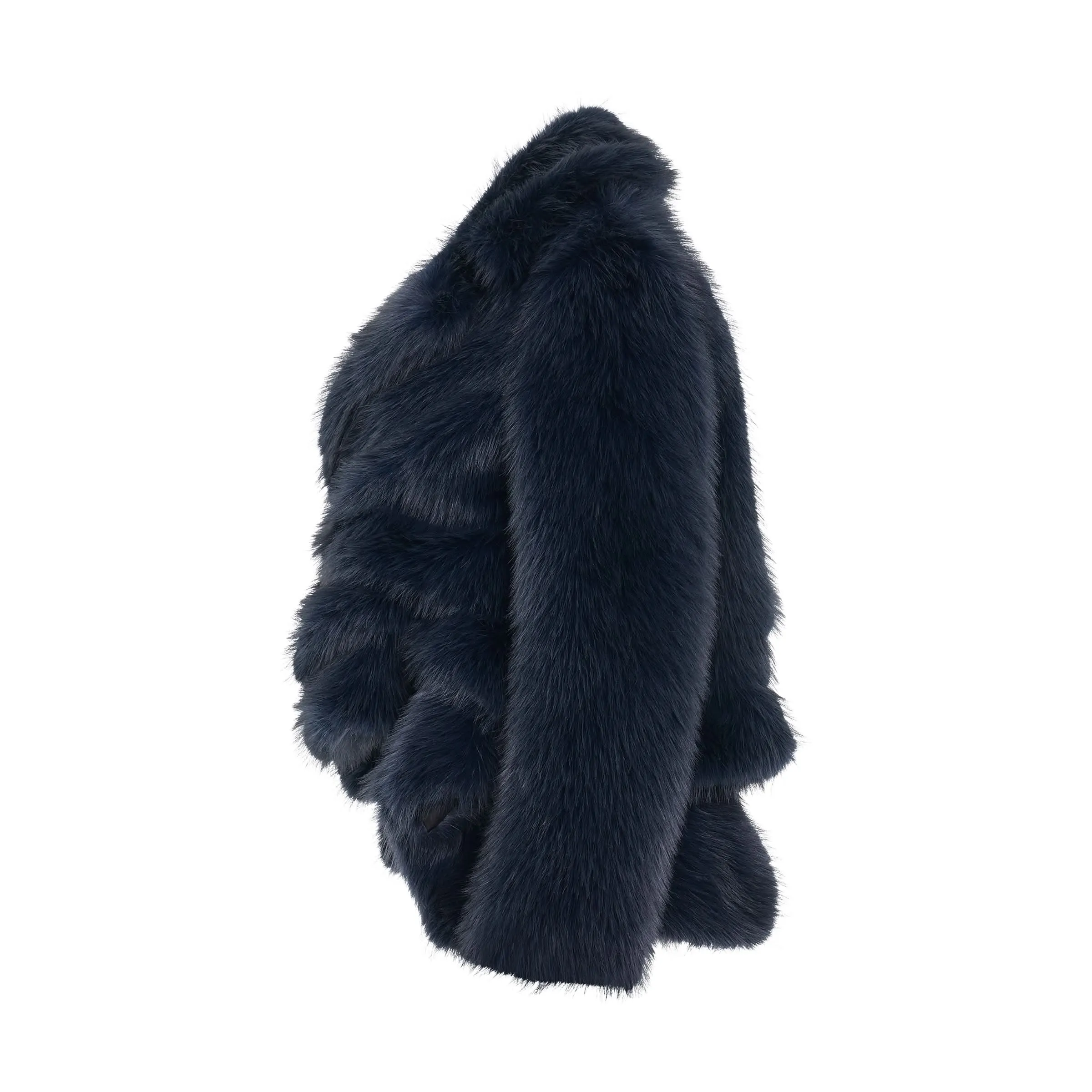 Faux Fur Blouson in Navy