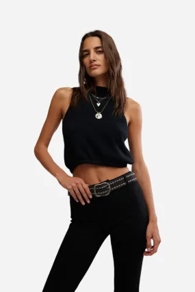 Free People Warm Fluff Crop Top in Black