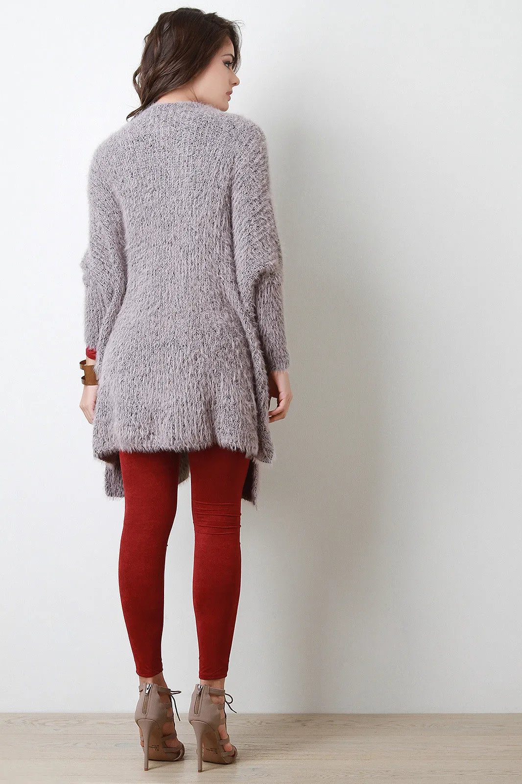 Furry Knit Longline Cardigan