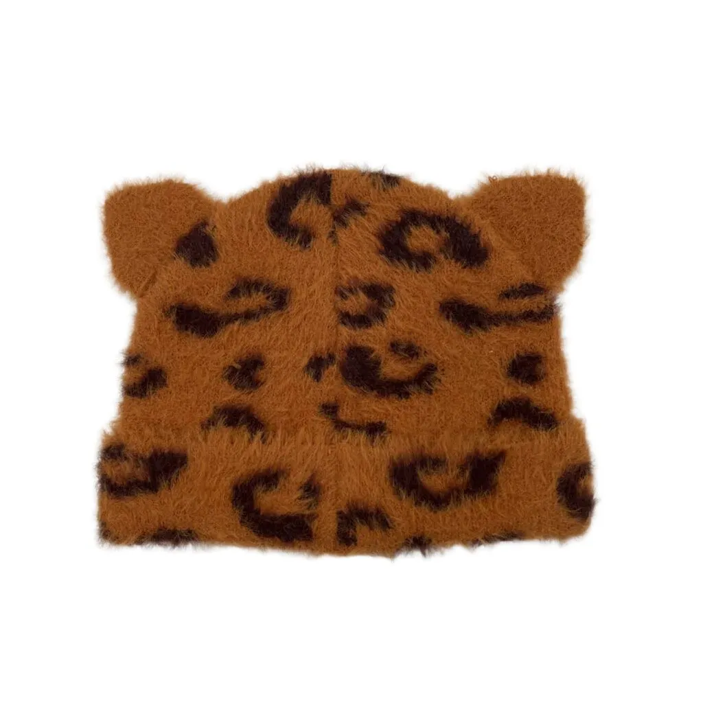 Fuzzy Leopard Hat