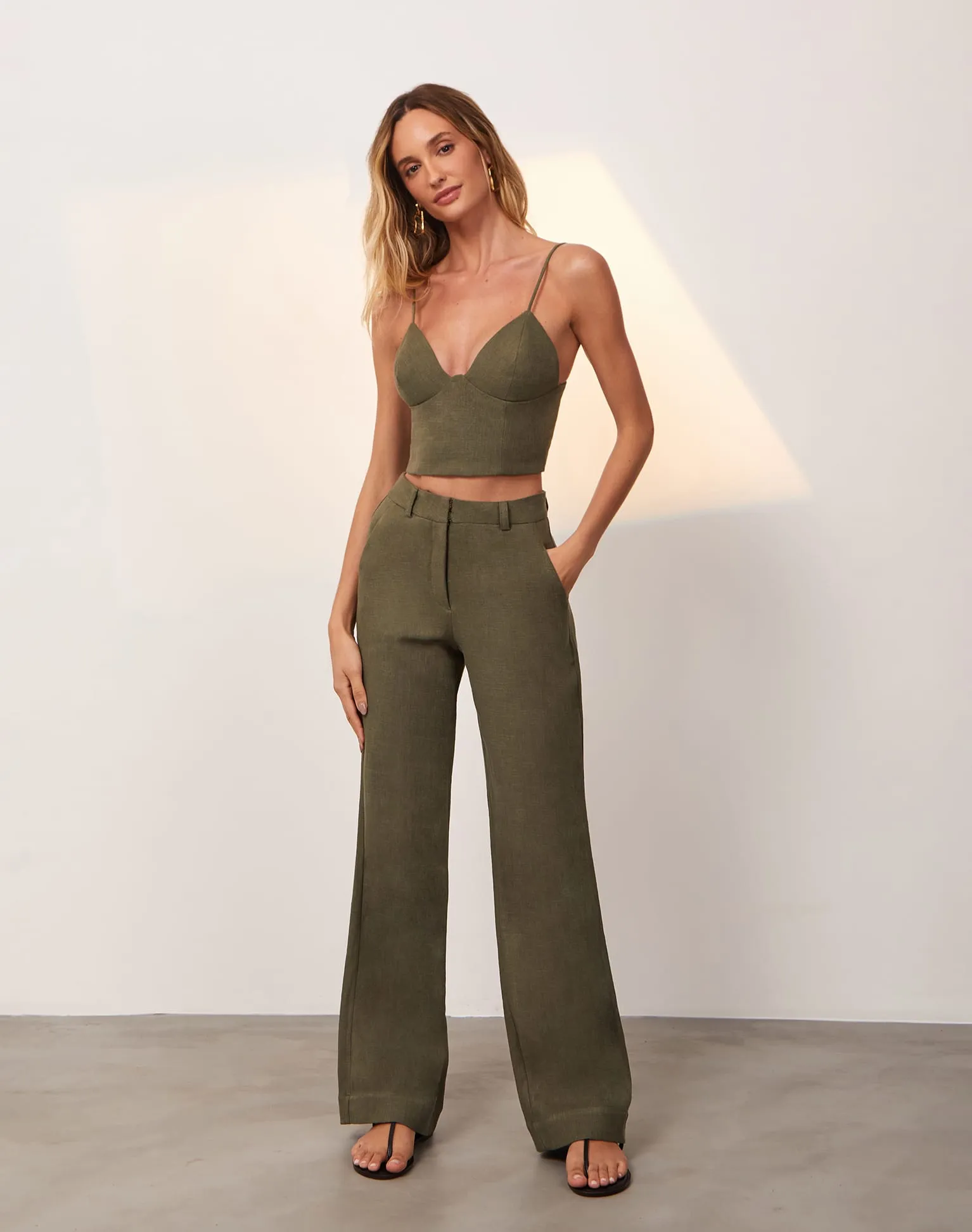 Giulia Tailored Pants - Evergreen