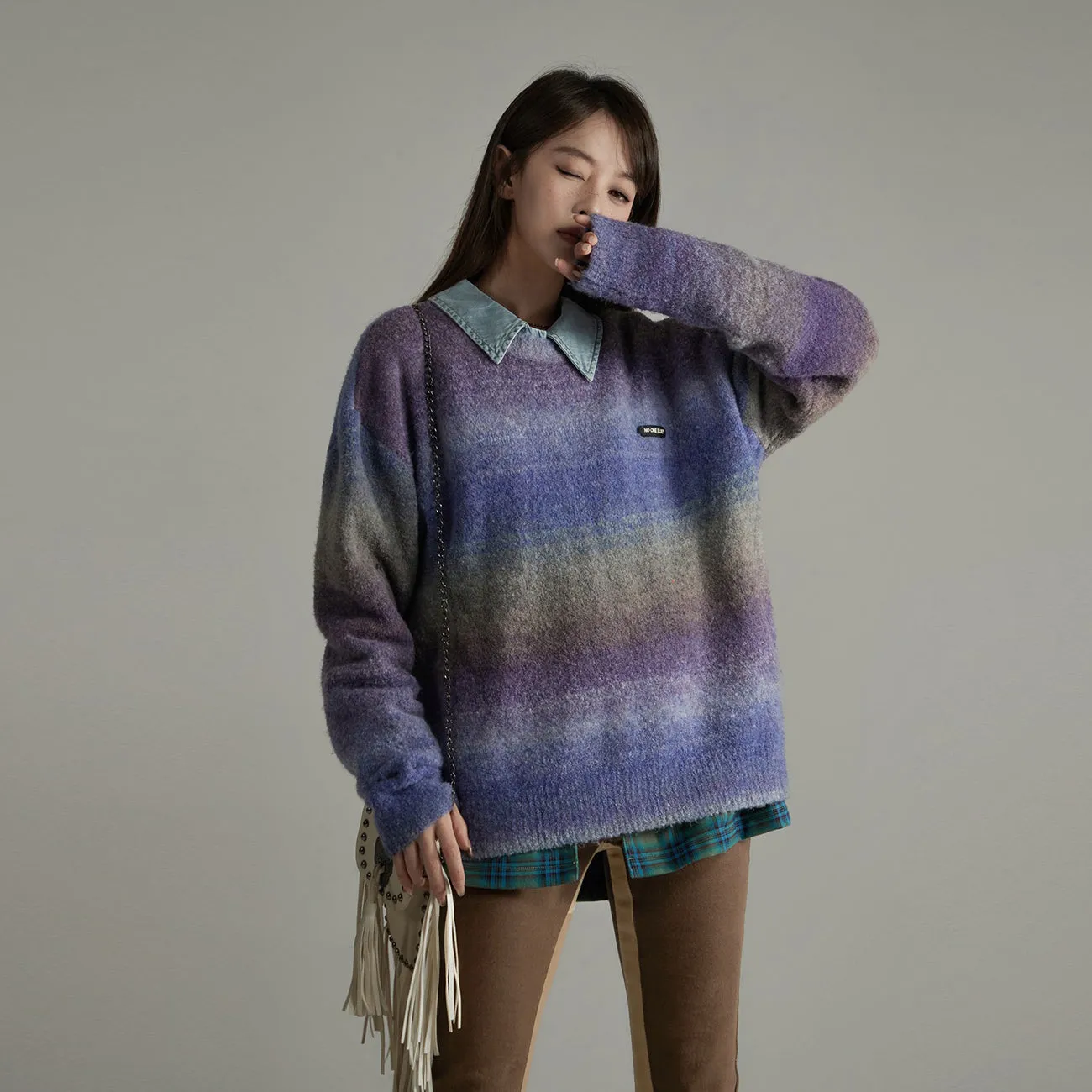 Gradient Stripe Knit Sweater