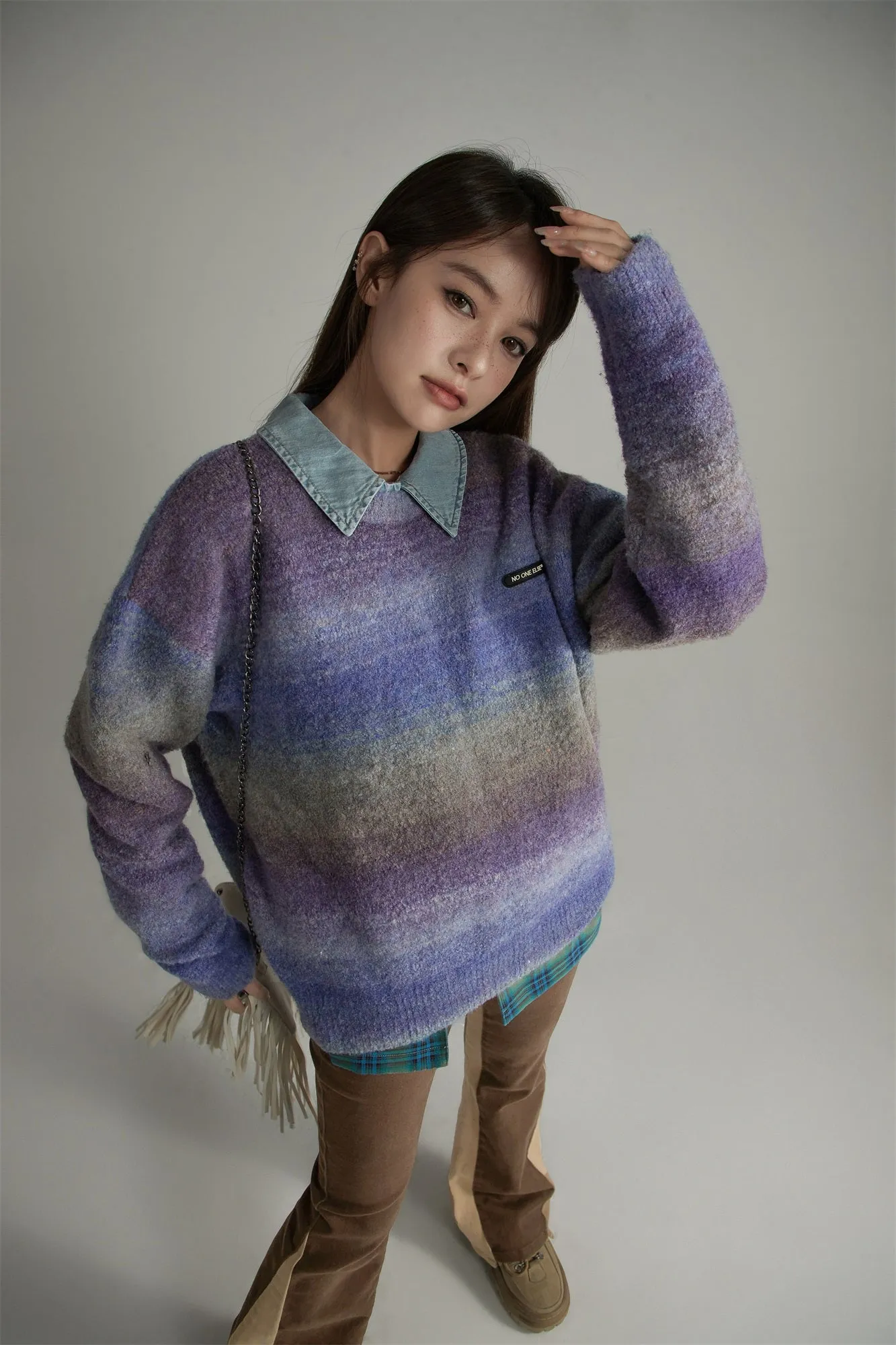 Gradient Stripe Knit Sweater