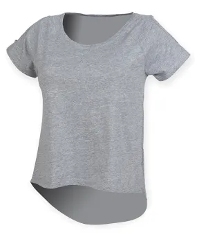 Heather Grey - T-shirt with drop detail