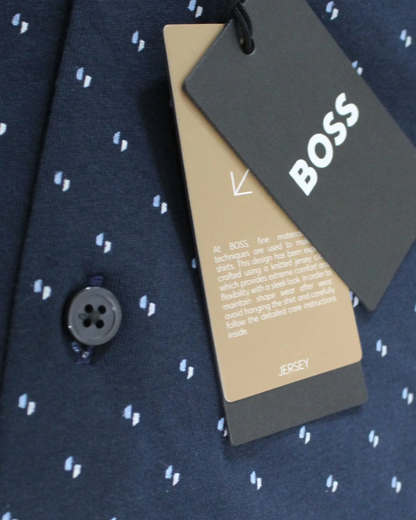 Hugo Boss Shirt Midnight Blue Pattern - Slim Fit XL SALE