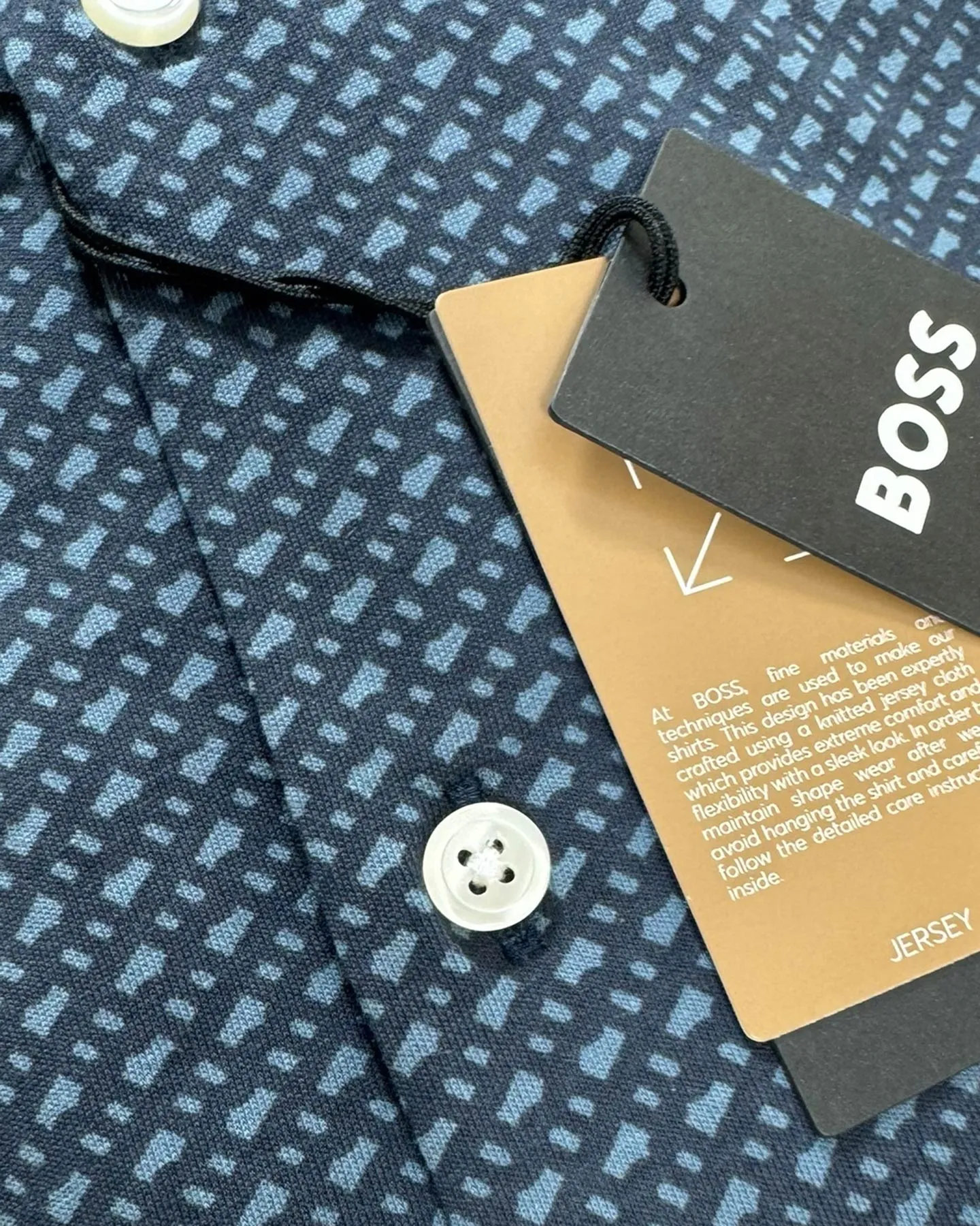 Hugo Boss Shirt Midnight Gray Pattern XL Slim Fit SALE