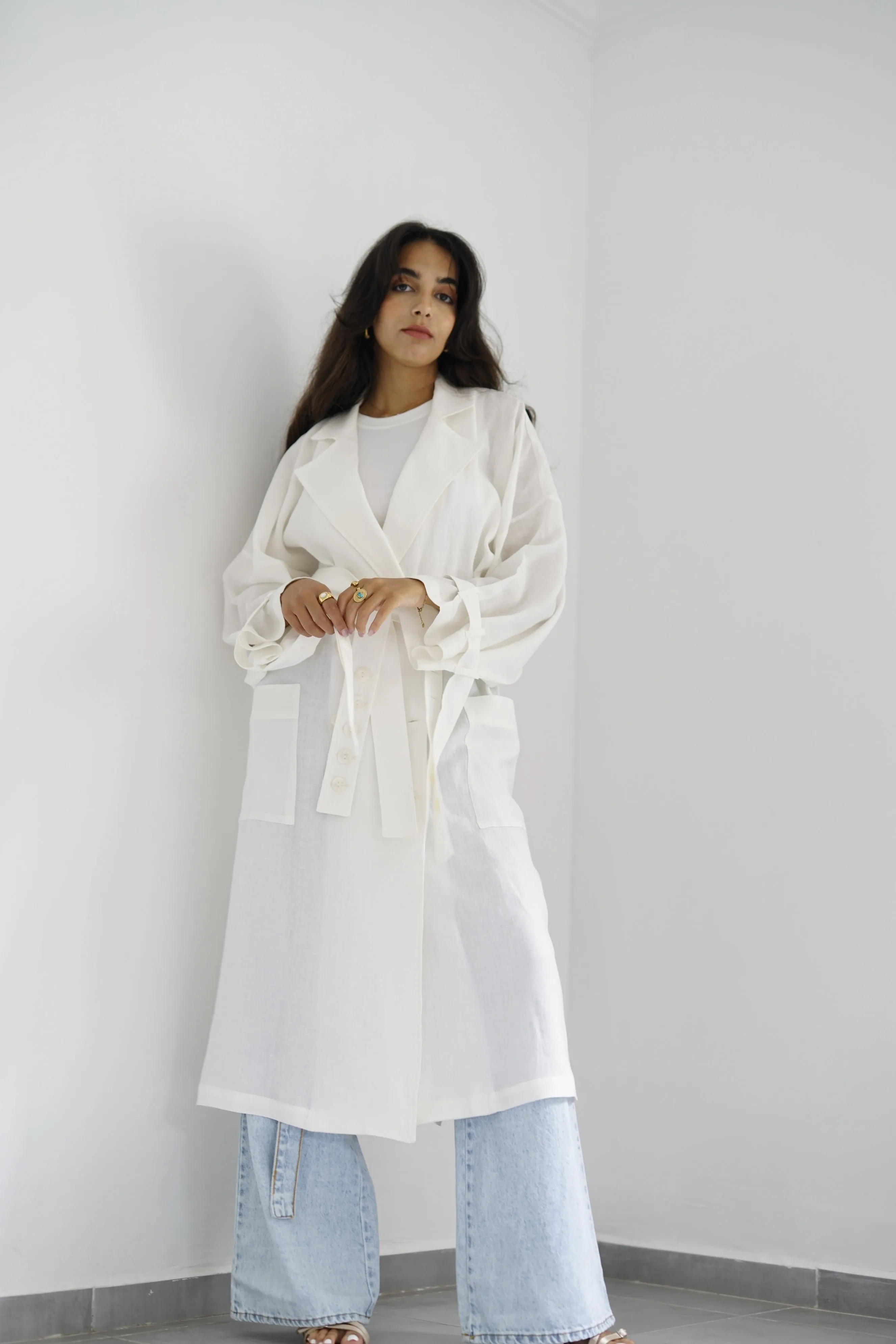 ILLY - Oversized Linen trenchcoat