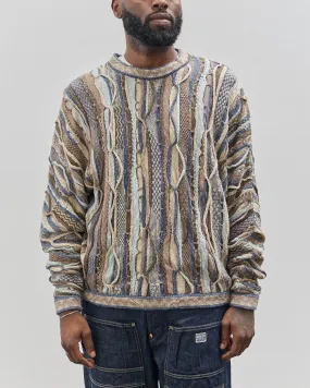 Kapital 7G Knit Gaudy Crew Sweater, Navy