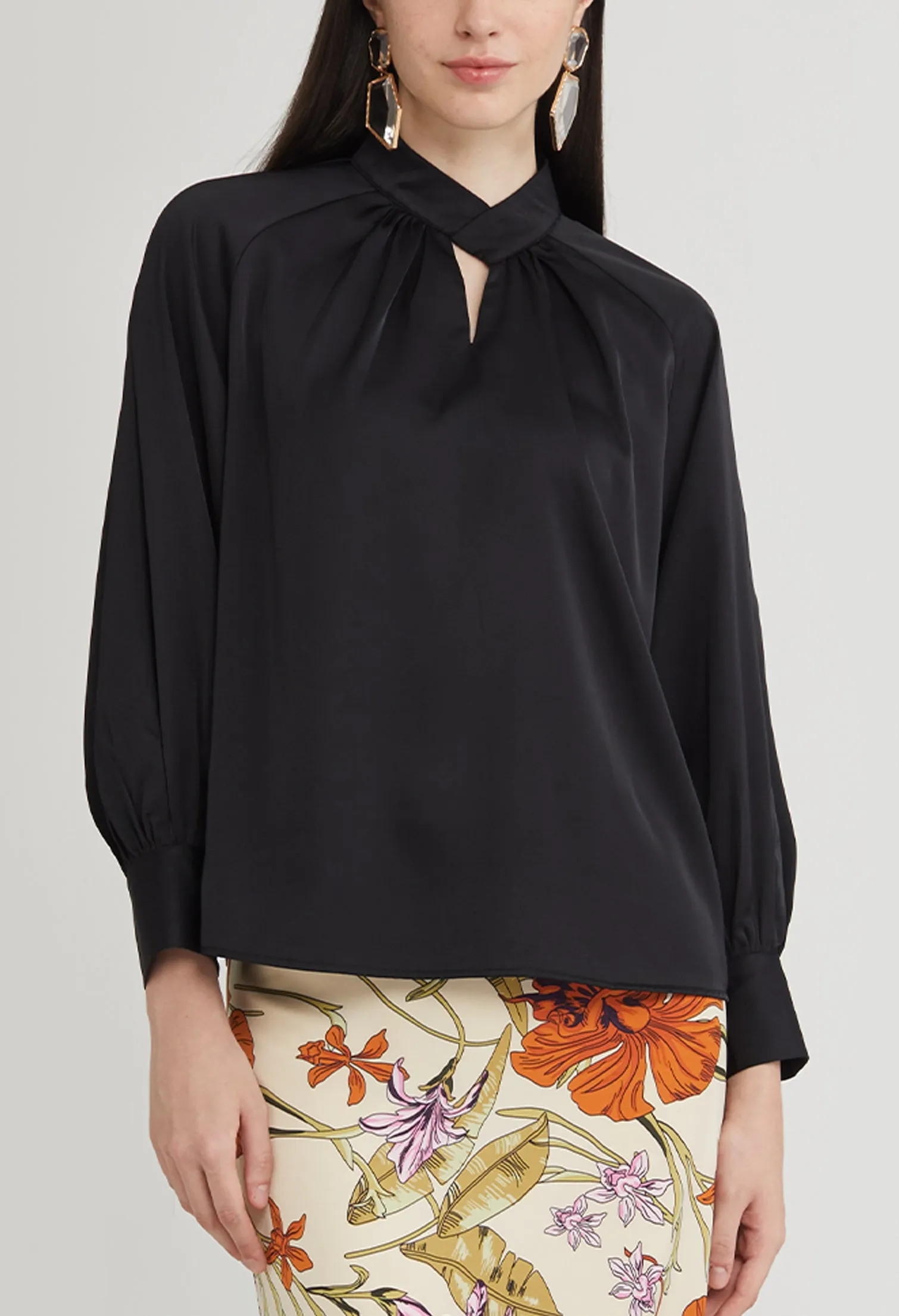 Key Hole Criss Cross Blouse