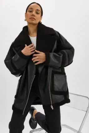 LISA | Oversized Mixed Media Cocoon Jacket