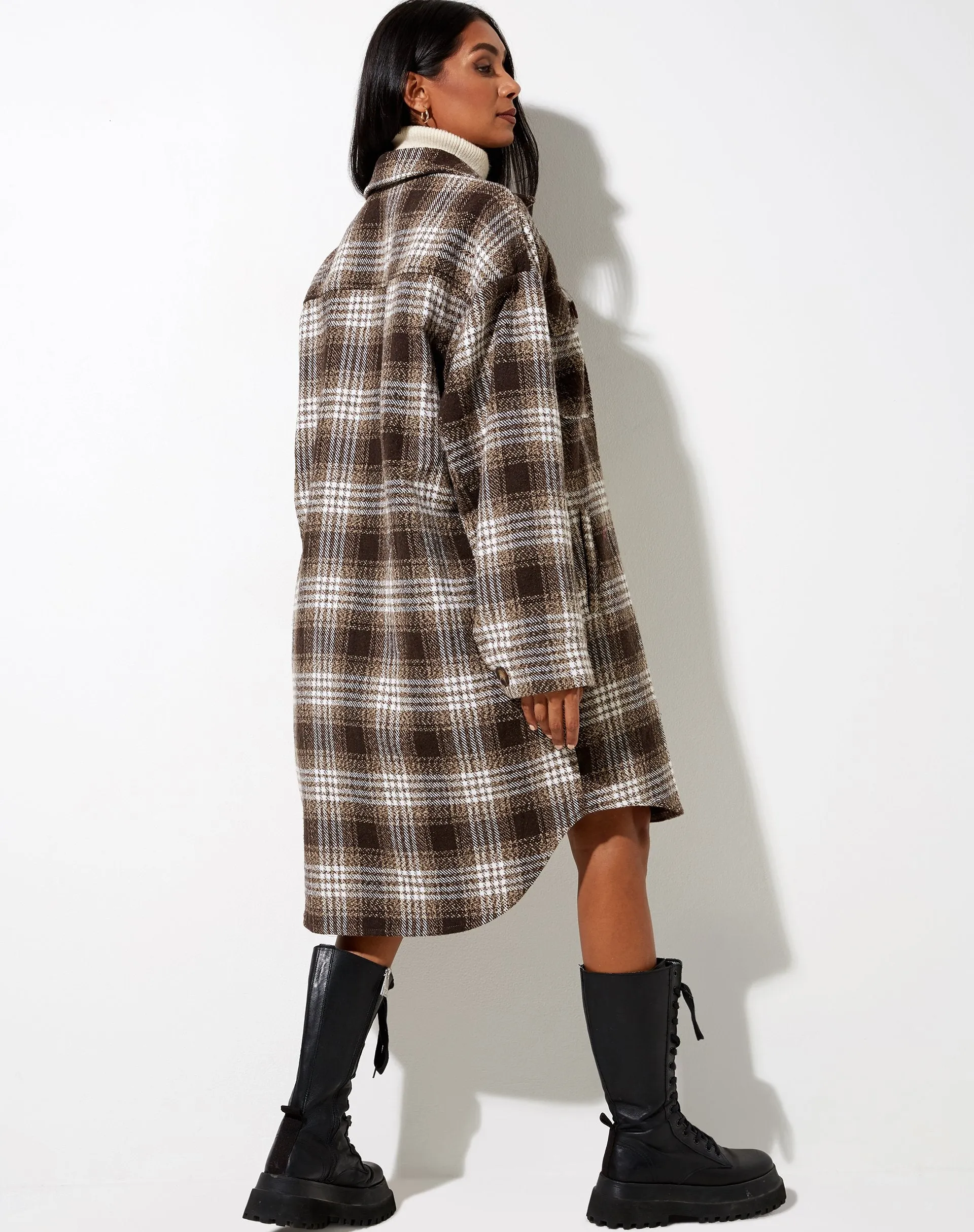 Maxiella Shirt in Brown Check