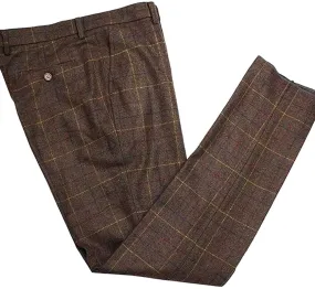 Men's Tweed Plaid Classic Wool Suit Pants