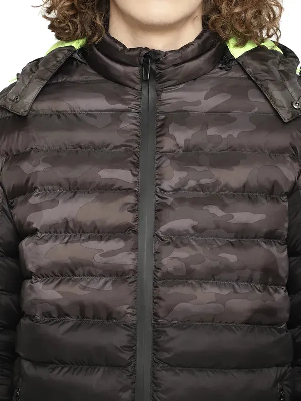 Mettle Men Grey Camouflage Puffer Jacket