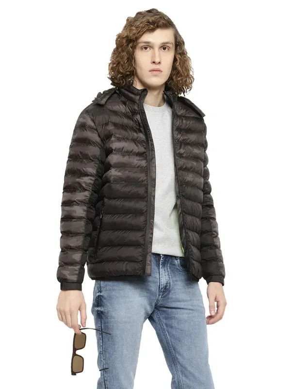 Mettle Men Grey Camouflage Puffer Jacket