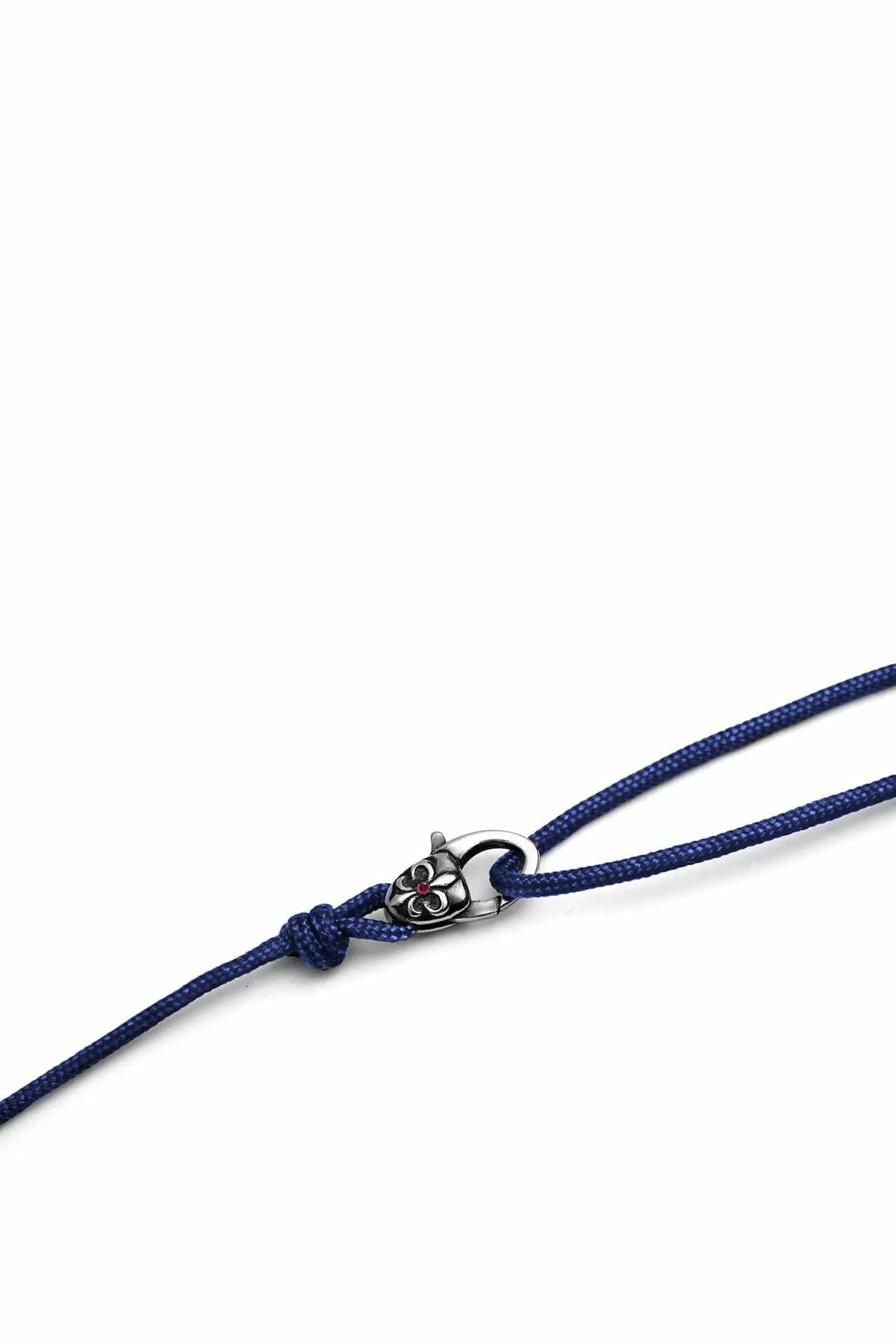 Navy Wrap-Around String Bracelet with Sterling Silver Lock