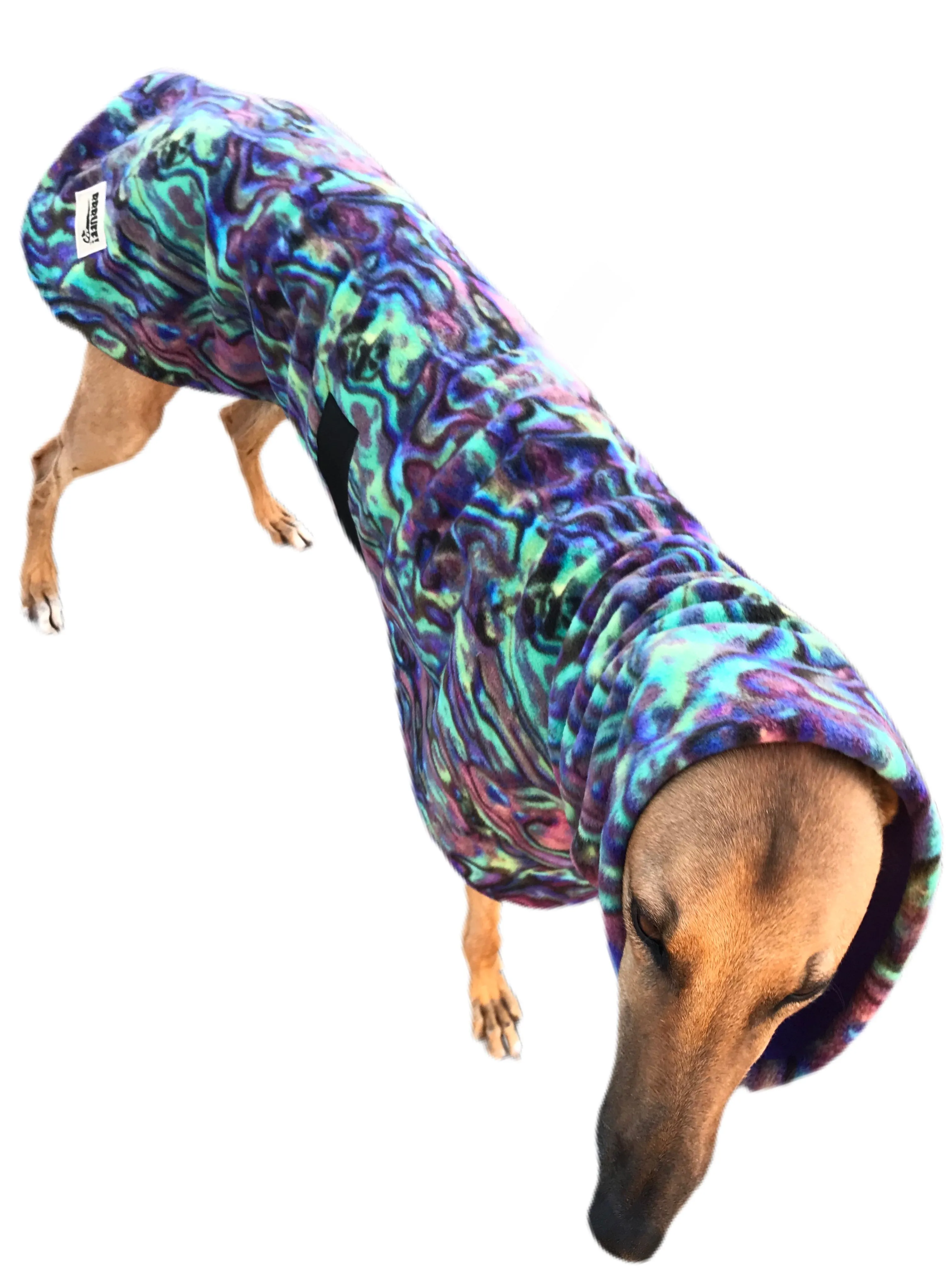 Paua shell greyhound coat deluxe style double polar fleece washable