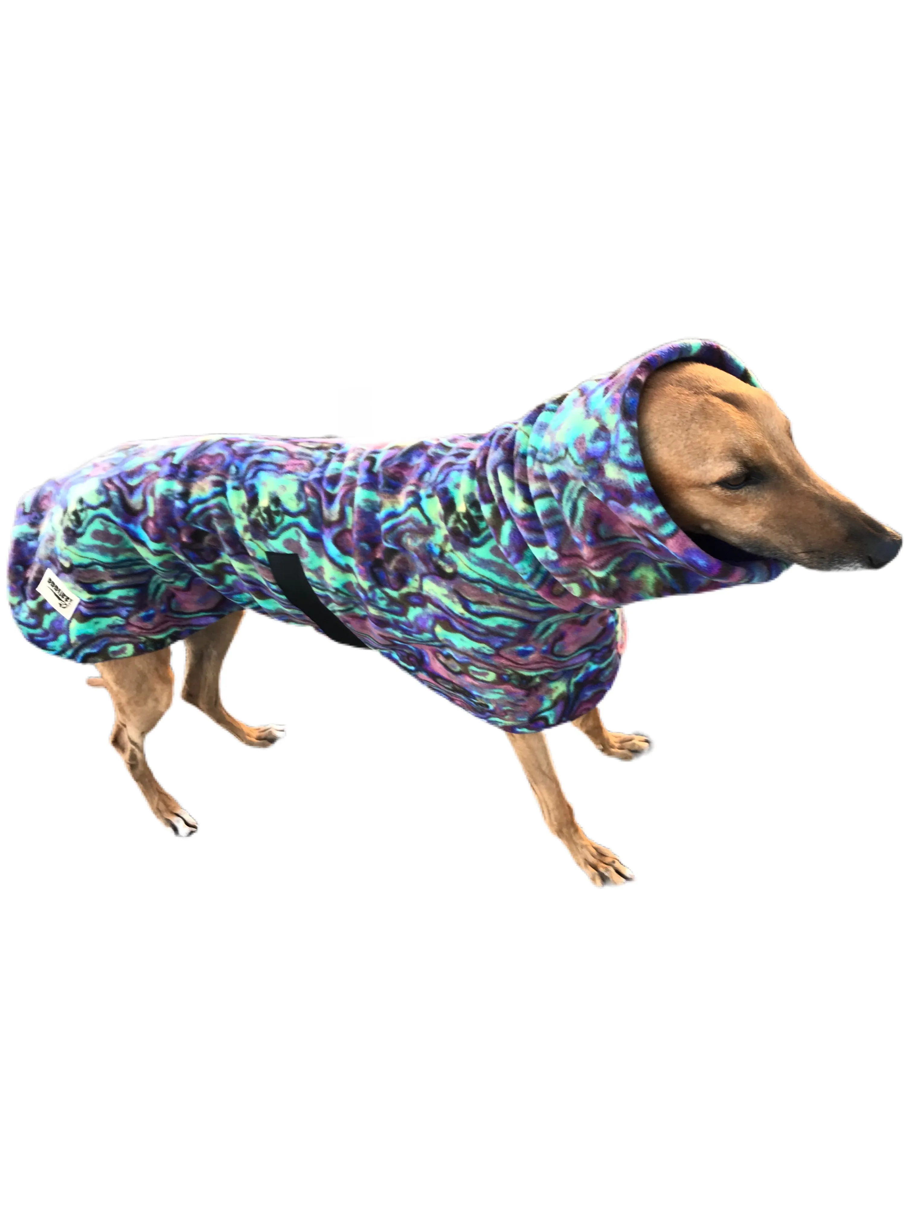 Paua shell greyhound coat deluxe style double polar fleece washable