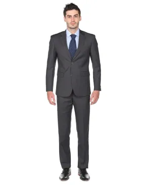 Pleated Suit - Mens Suits With Pleated Pant -  Regular Charcoal Grey Fit Suit