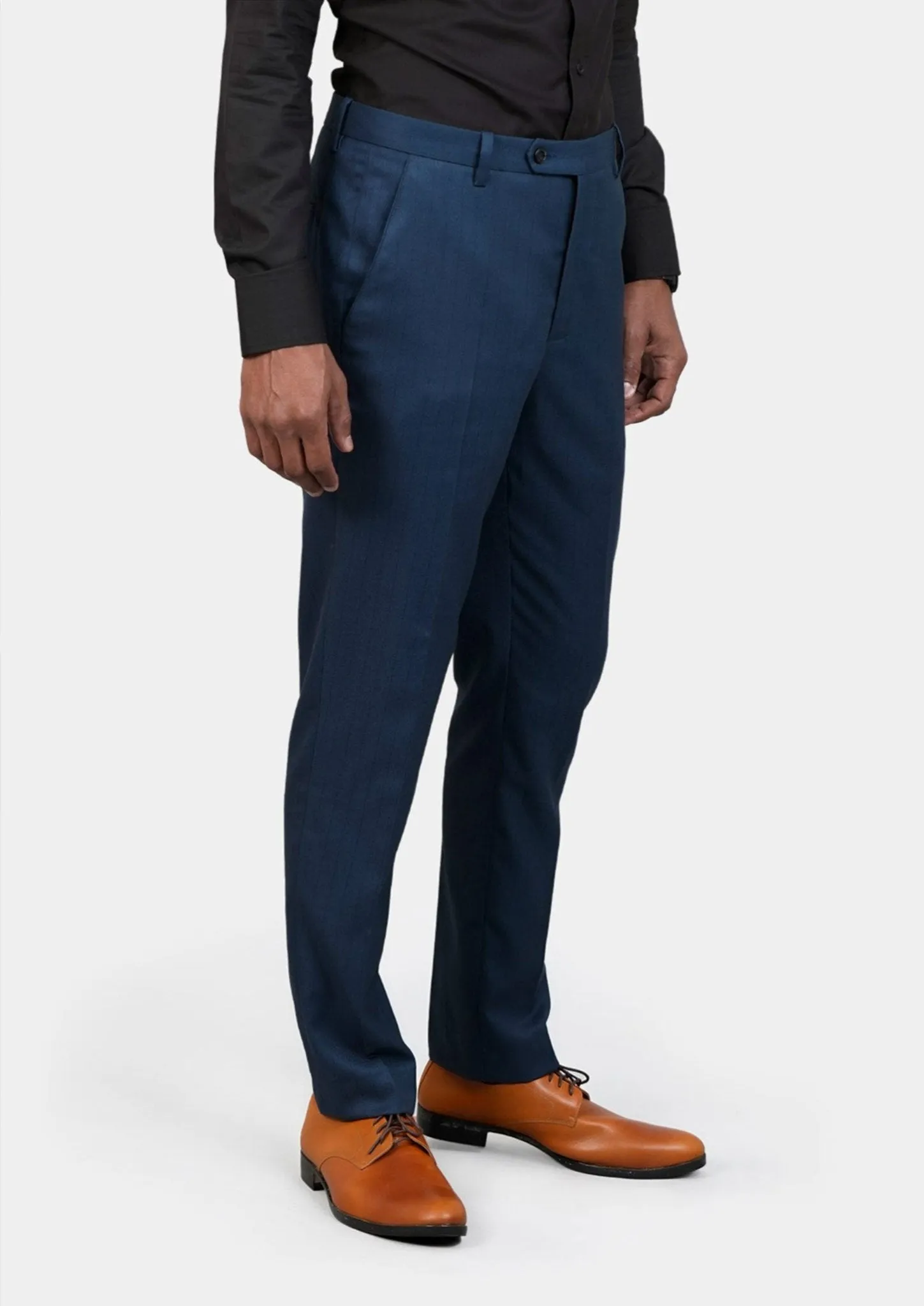 Prussian Blue Pinstripe Pants