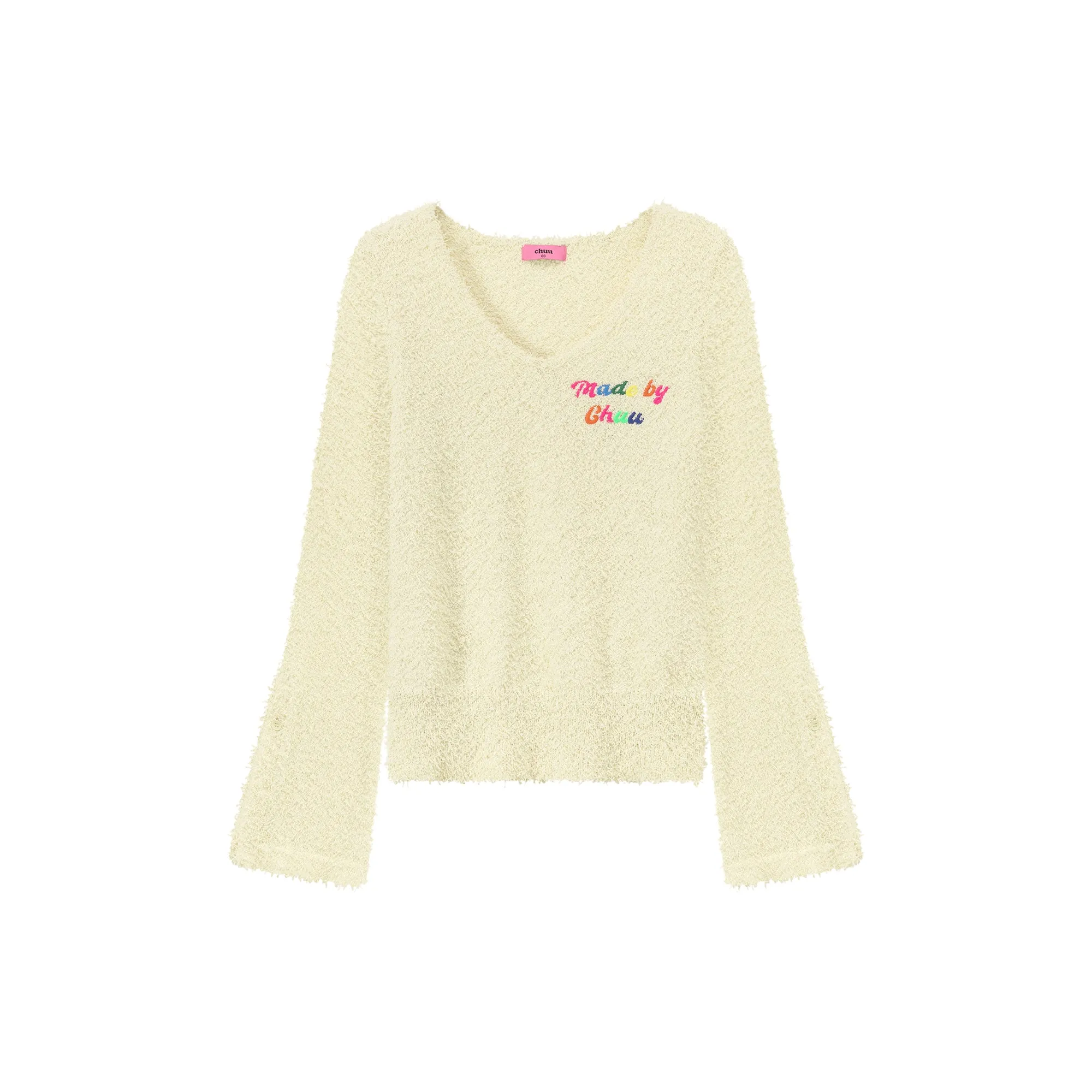 Rainbow Logo V-Neck Knit Sweater