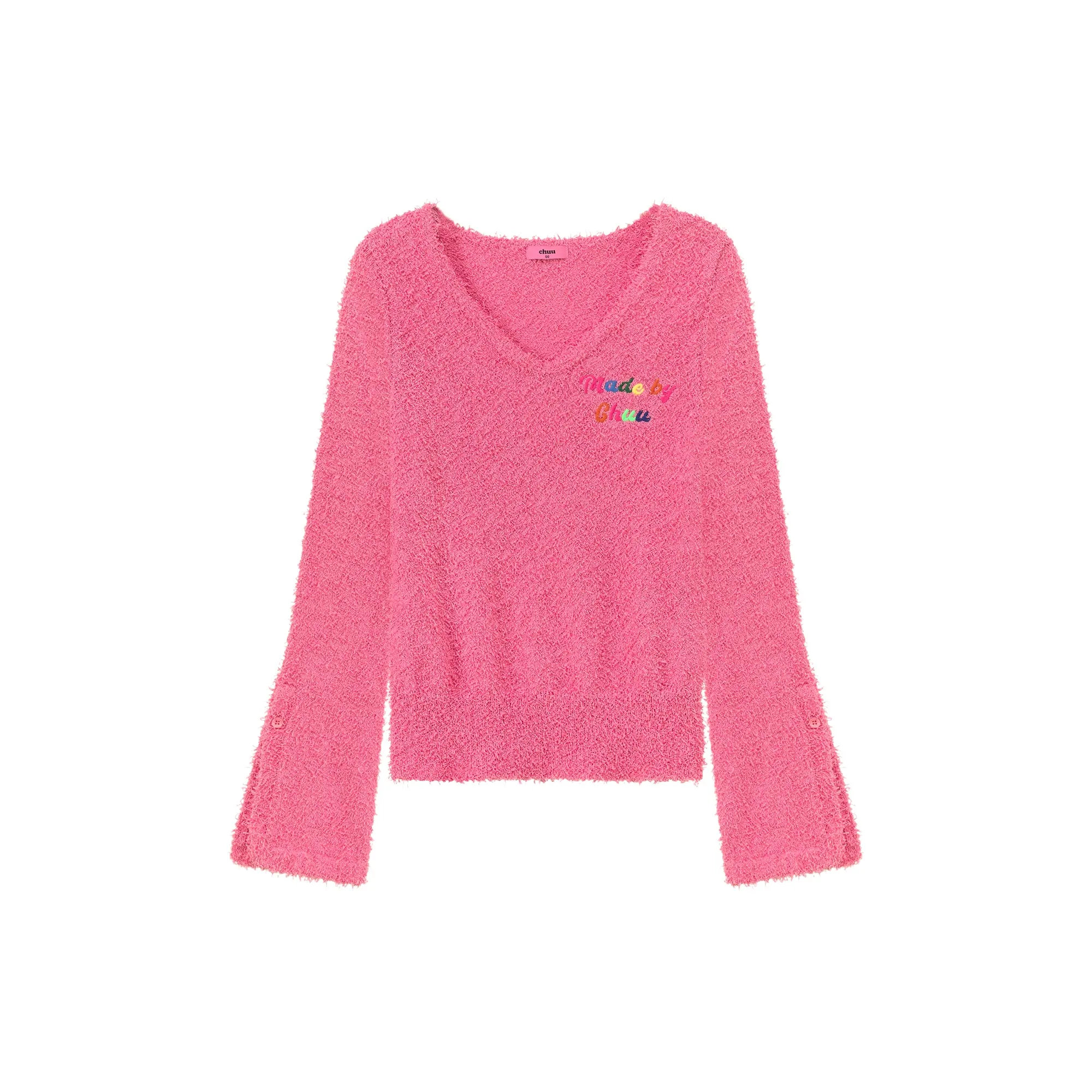 Rainbow Logo V-Neck Knit Sweater