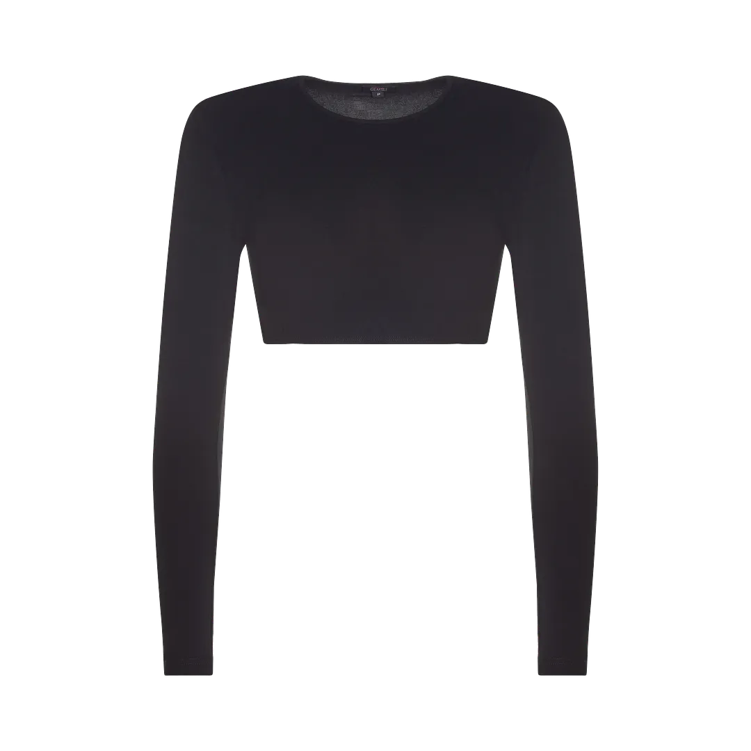 SHC333 - long sleeve crop shell, organic cotton