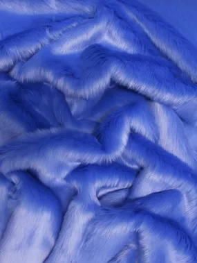 Short Shag Faux Fur Fabric / Royal Blue / Sold By The Yard