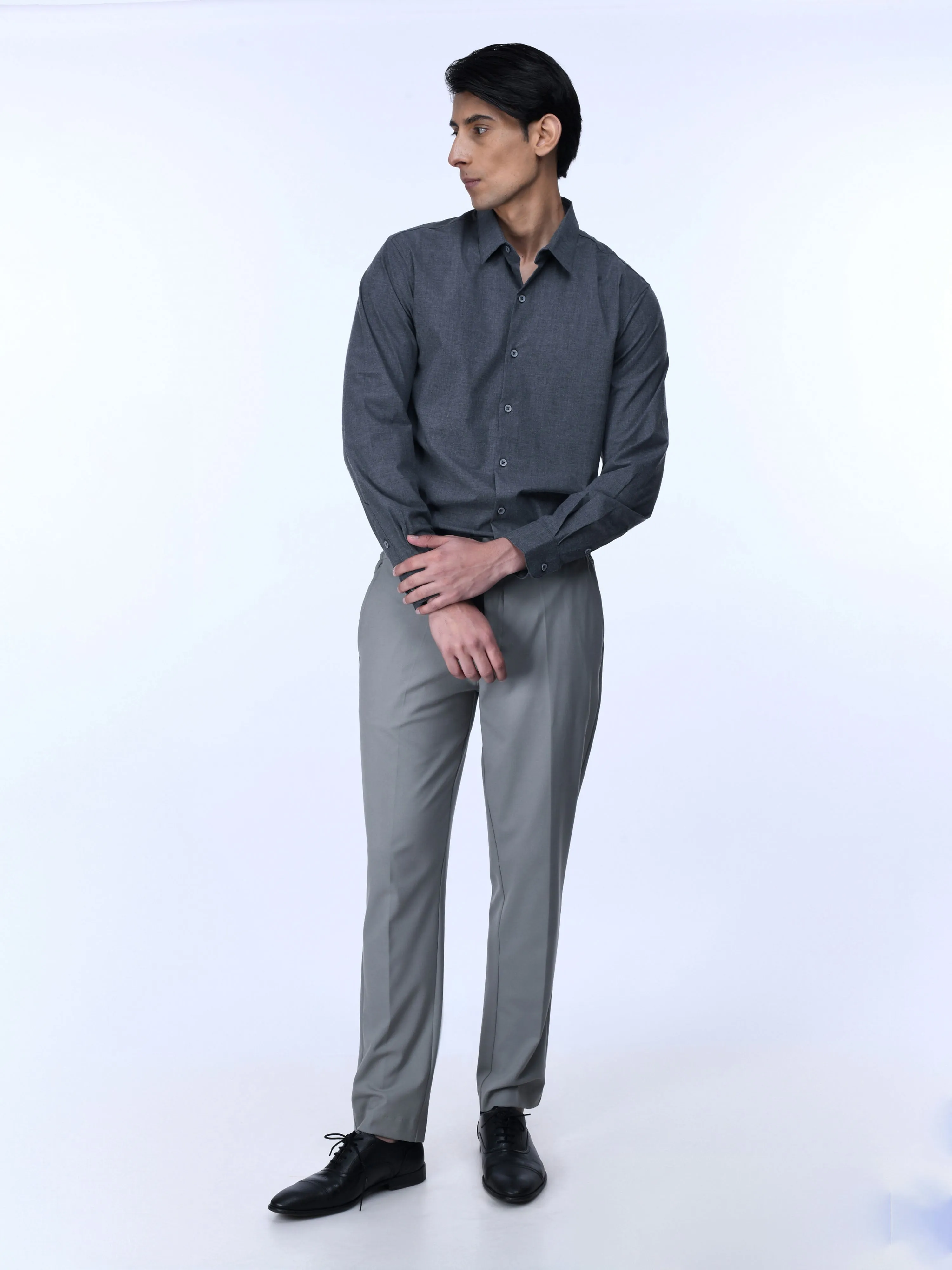 Soft Miracle Light Grey Tailored Trousers