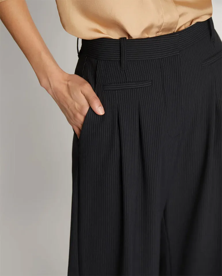 Stormy Tailored Trouser Black Pinstripe