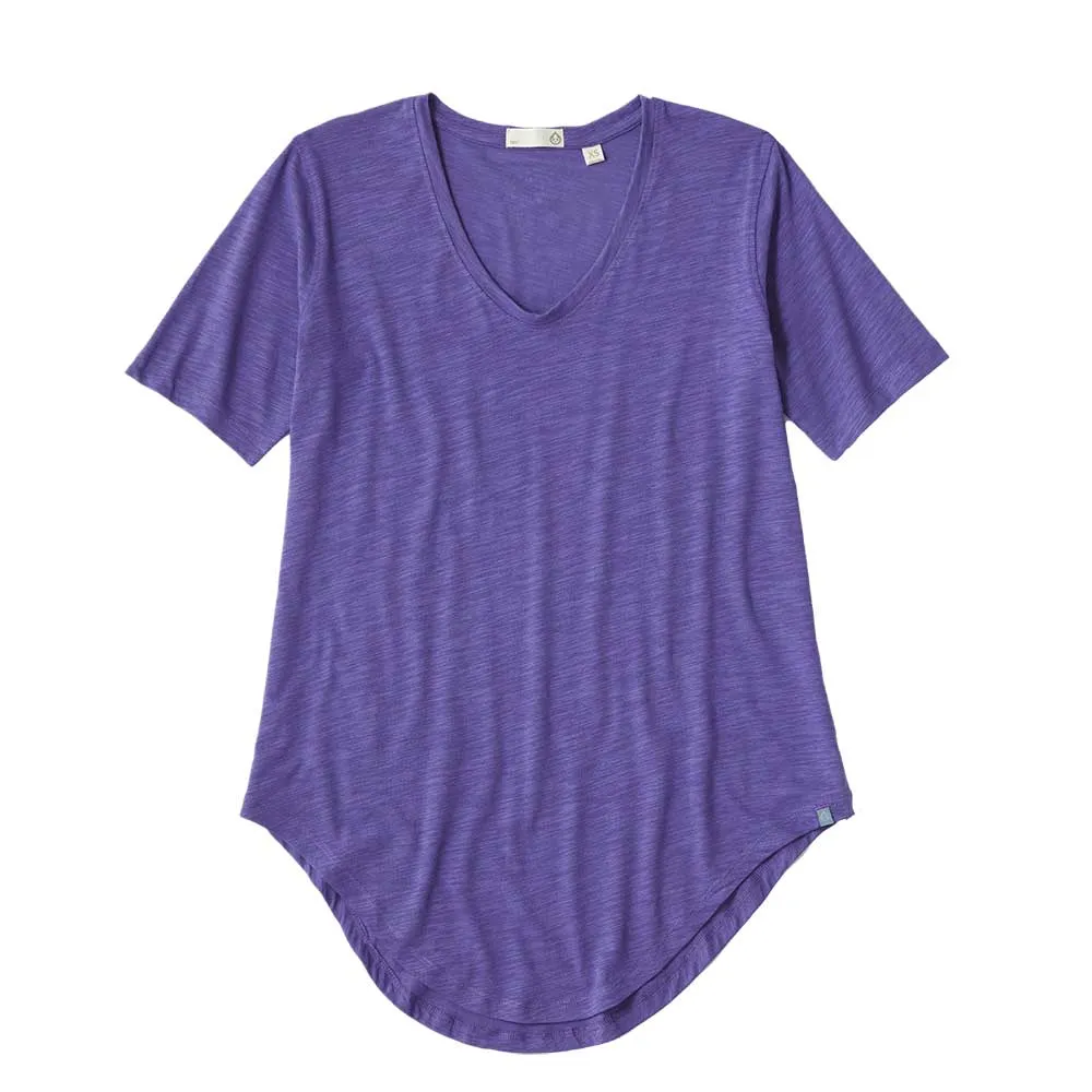 Tasc Womens Longline Boyfriend T-Shirt - Vibrant Purple Slub