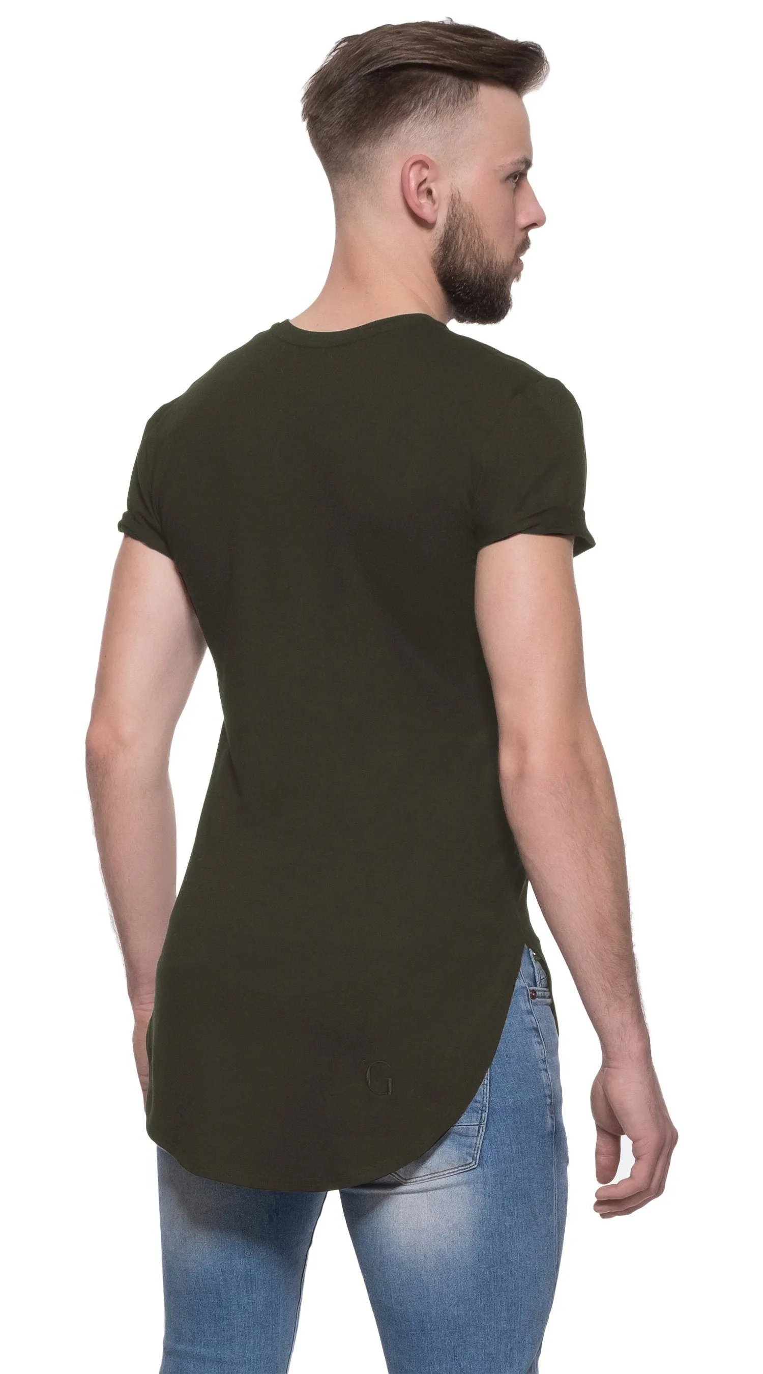 TheG Man Viscose Basic 1/2 Long Tee // khaki