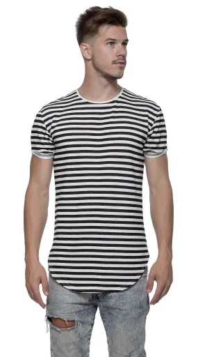 TheG Man Viscose Basic 1/2 Long Tee // striped