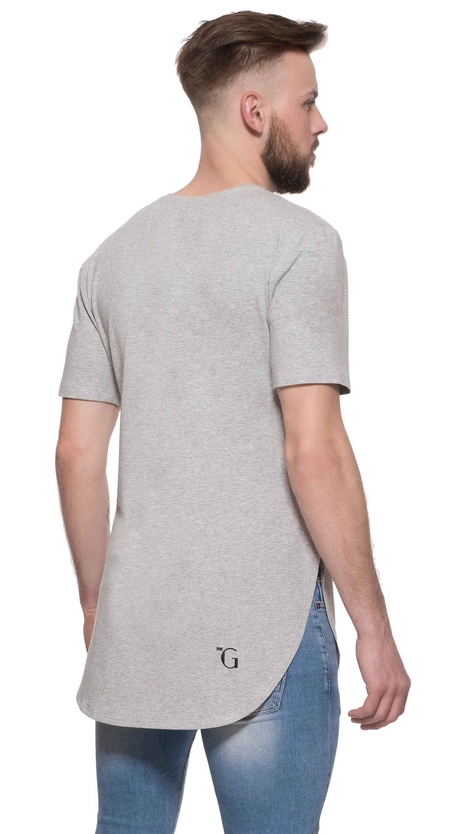 TheG Man Viscose Basic 2/2 Long Tee // grey