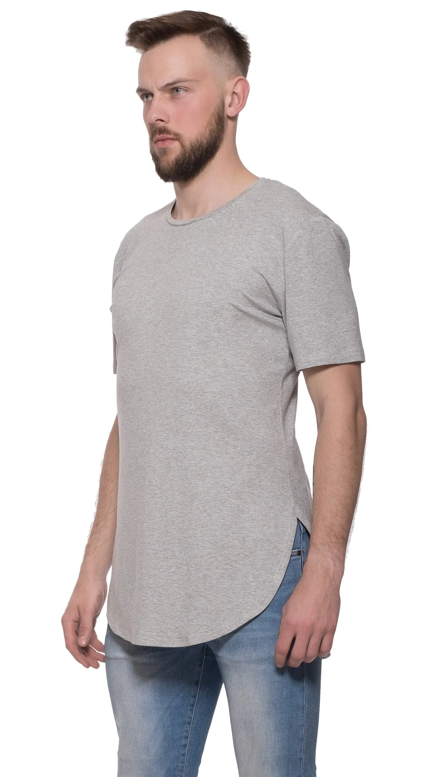 TheG Man Viscose Basic 2/2 Long Tee // grey