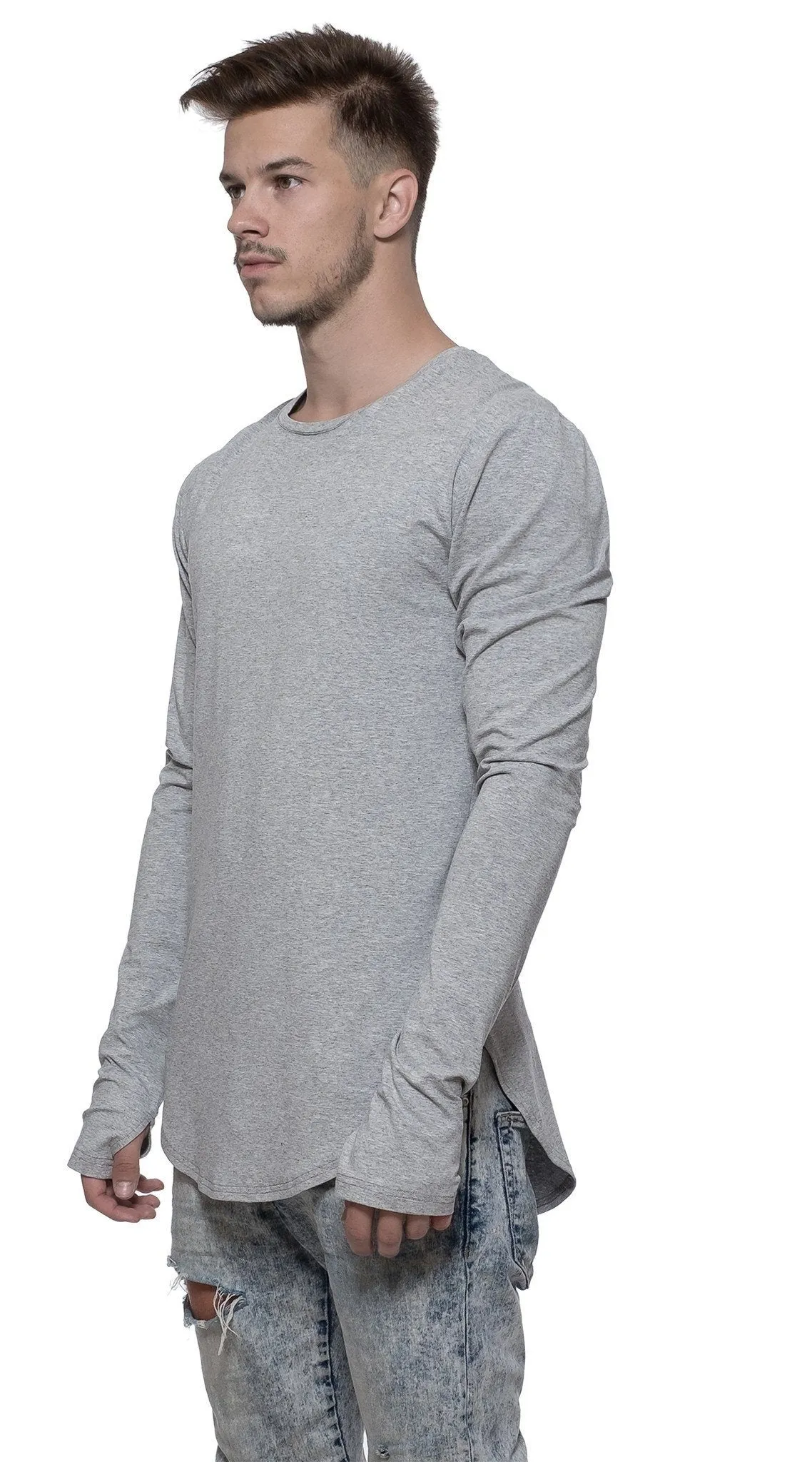 TheG Man Viscose Under Long Tee // gray